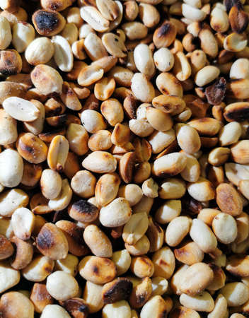 Roasted peanuts, tasty, on surface
