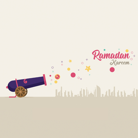 Ramadan Canon with explosive sparklesのイラスト素材