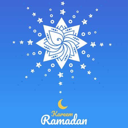 Ramadan Star blue background designのイラスト素材
