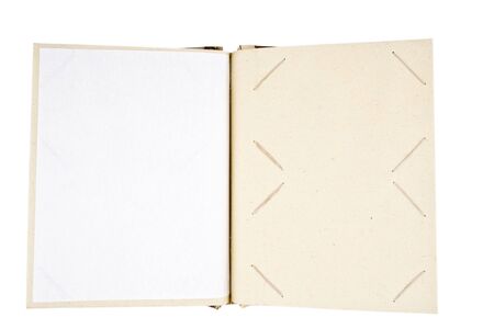 Open photo album isolated on whiteの写真素材