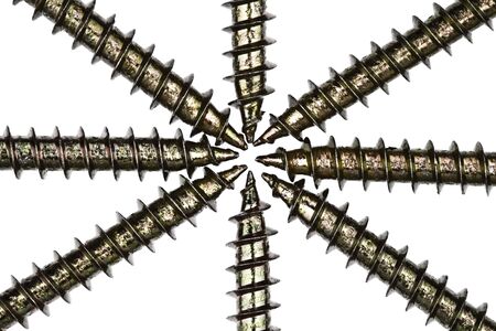 Close-up of a screws isolated on whiteの写真素材