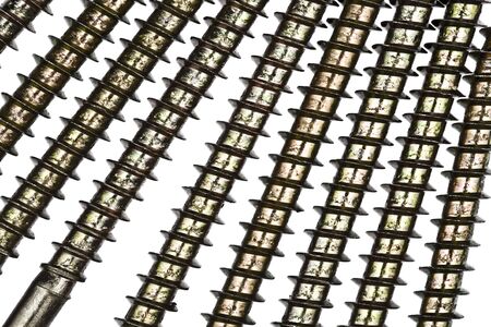 Close-up of a screws isolated on white