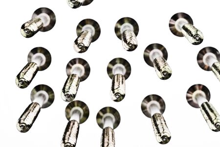 Close-up of a screws isolated on whiteの写真素材