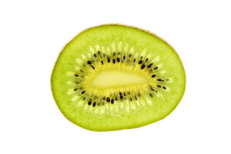 Kiwi slice isolated on whiteの写真素材