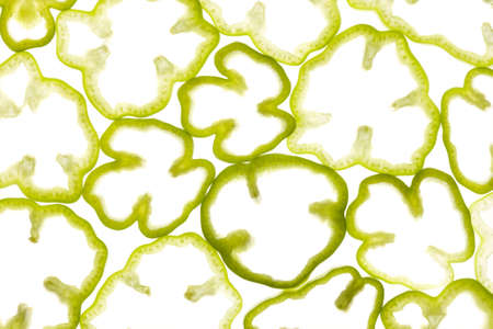 Pattern of a green pepper slicesの写真素材