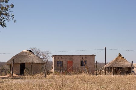 traditional huts in a south african village