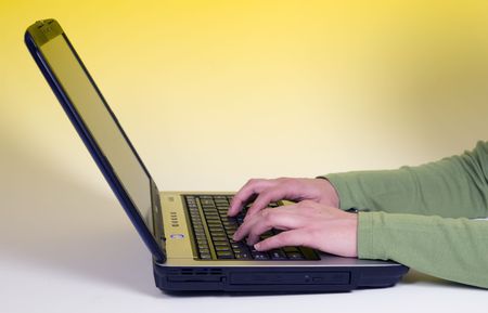 working on a computer