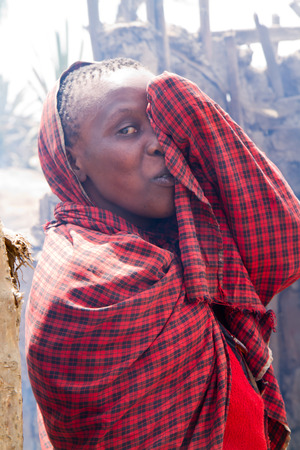 masai woman in her typical dressのeditorial素材