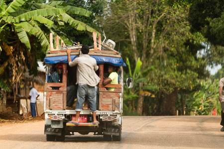 local bus to move around in Zanzibarのeditorial素材