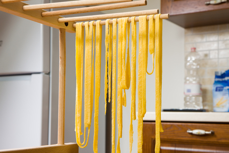 woman making pasta in italian styleの写真素材