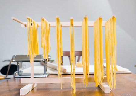 woman making pasta in italian styleの写真素材