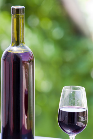 wine on a tableの写真素材