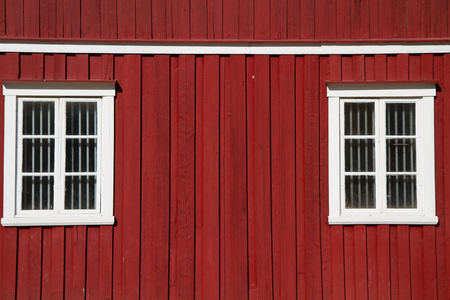 traditional scandinavian wooden houseの写真素材