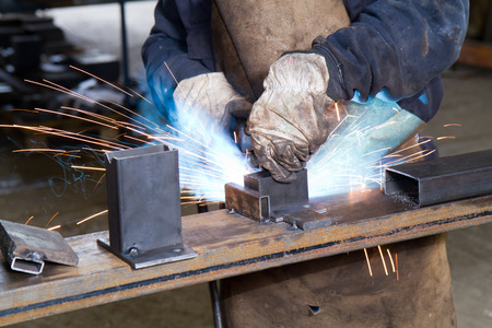 metalworker at work in his workshop