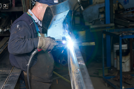 metalworker at work in his workshop
