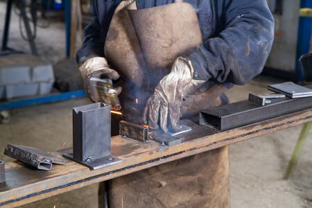 metalworker at work in his workshop