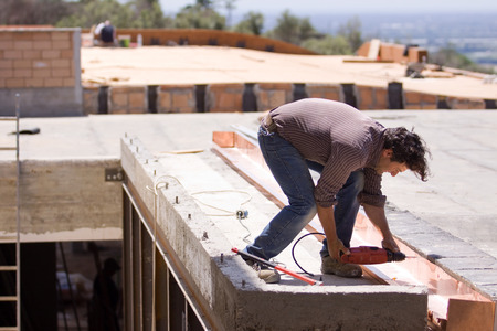 people at work in a building siteの写真素材