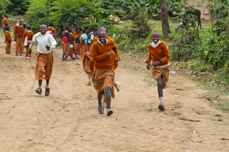 school children  in the arusha area in tanzaniaのeditorial素材