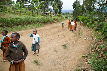 school children  in the arusha area in tanzaniaのeditorial素材