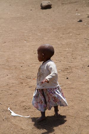 masai village and its people in tanzaniaのeditorial素材