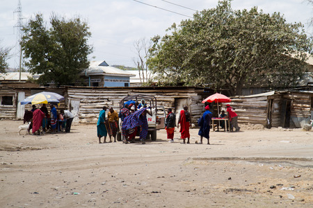 masai village and its people in tanzaniaのeditorial素材