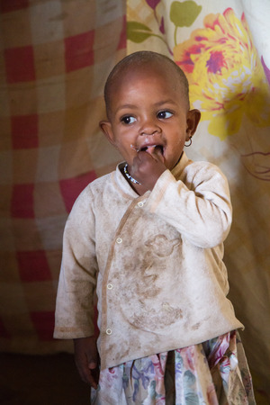 masai village and its people in tanzaniaのeditorial素材