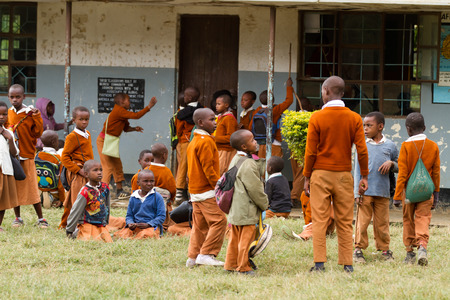 school children  in the arusha area in tanzaniaのeditorial素材