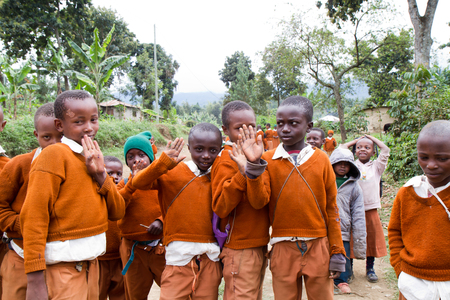 school children  in the arusha area in tanzaniaのeditorial素材
