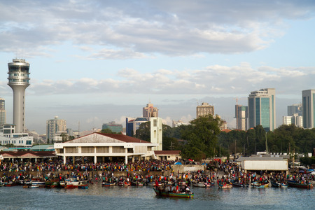 dar es salaam view from the ferry boatのeditorial素材