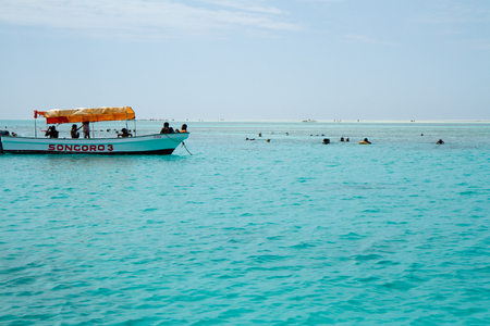 the beautiful beach and sea of zanzibar in the indian oceanのeditorial素材
