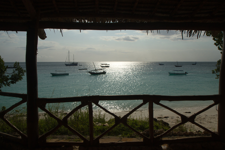 the beautiful beach and sea of zanzibar in the indian oceanのeditorial素材