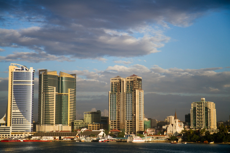 dar es salaam view form the ferry boatのeditorial素材