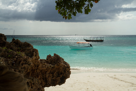 the beautiful beach and sea of zanzibar in the indian oceanのeditorial素材