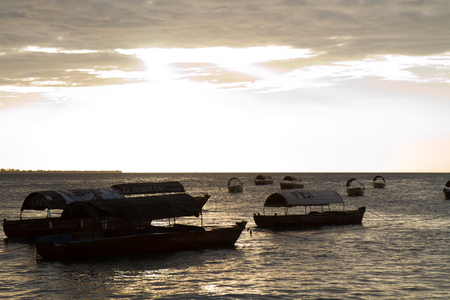 the beautiful beach and sea of zanzibar in the indian oceanのeditorial素材