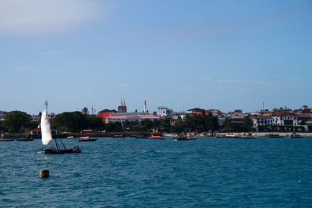 view of the coastline of zanzibarのeditorial素材