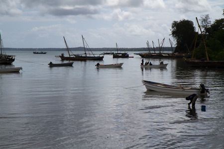 sea near the harbo of stone town in zanzibarのeditorial素材