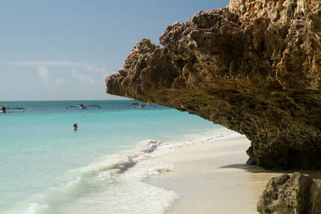 the beautiful beach and sea of zanzibar in the indian oceanのeditorial素材