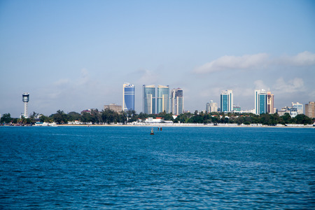 dar es salaam view from the ferry boat