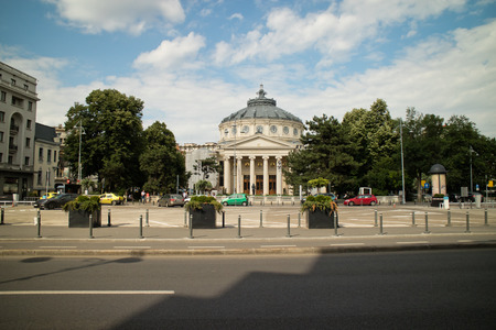 view of the historical site of bucharest in romaniのeditorial素材