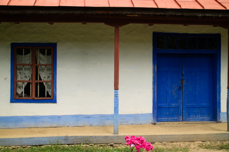 typical wooden house of romaniaの写真素材