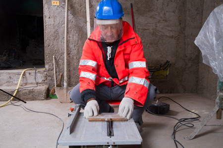 carpenter at work in a building site