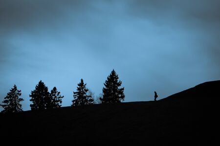 Silhouette on the hill. Imatra, 2014の写真素材