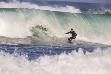 Surfer catching some waves