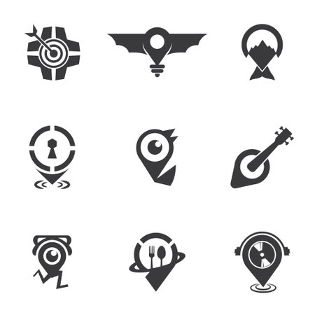 Location Icon Vector Design Bundle For Business And Companyのイラスト素材