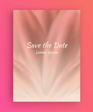 Minimalist Wedding Invitation Card Design with Pink Petal Flowers.のイラスト素材