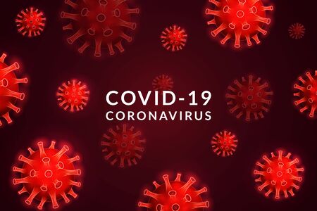Background design with the theme of the covid-19 virus outbreak. Corona virus banner.のイラスト素材
