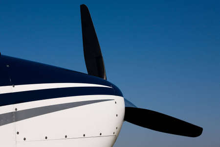 aircraft propeller with blueskyの写真素材