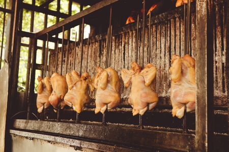 Asia Street Food Traditionnal Grilled Cook Chickenの写真素材