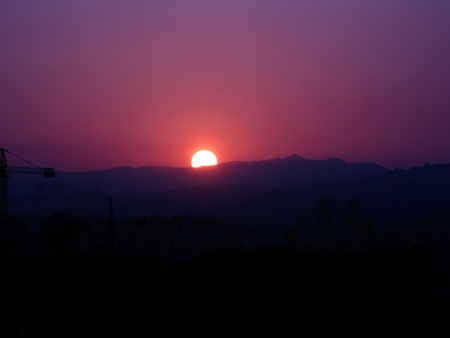Sunset in the mountain in Spainの写真素材