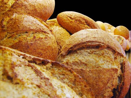 Bread baguettes and buns still life